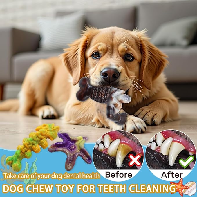 Dog Chew Toys for Aggressive Chewers,3 Pack Tough Dog Bone Toys to Keep Them Busy, Indestructible Pet Toy for for Medium/Large Breed