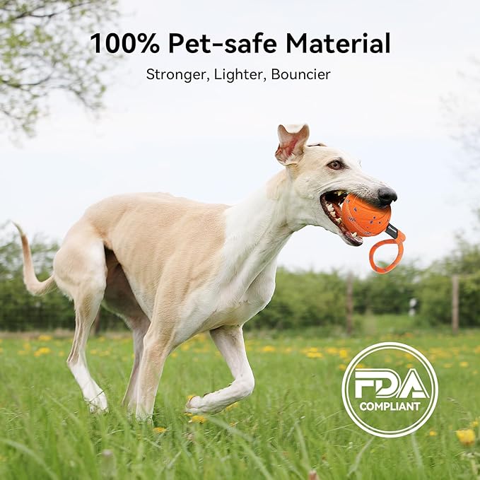 Cheerble Smart Interactive Dog Rope Toy Tug of War, Wicked Ball AIR Rope, Automatic Moving, Bouncing, and Rotating, E-TPU Material, IPX7 Waterproof Rating, Active Rolling Ball (Orange)