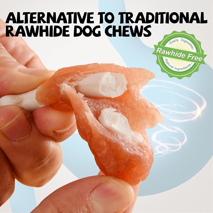 ASMPET Dog Treats Chews Rawhide Free Real Chicken Calcium Bone Snacks, Teeth Clean Breath Fresh Dog Training Treats