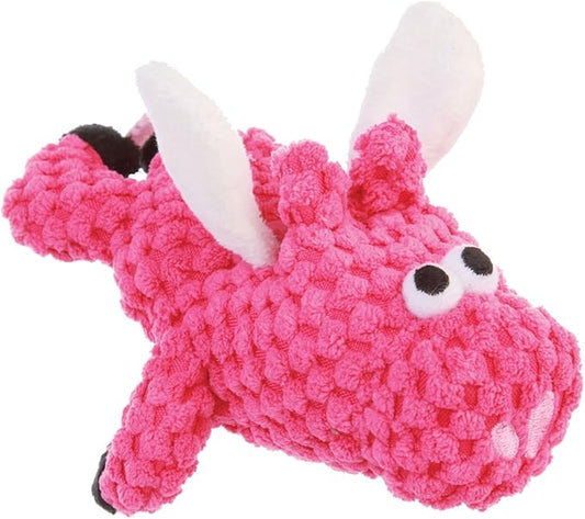goDog Checkers Just for Me Flying Pig Squeaky Plush Dog Toy, Chew Guard Technology - Pink, Mini