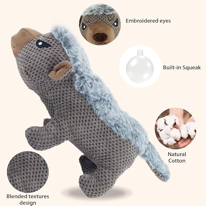 HDSMNGY Squeaky DogToys for Aggressive Chewers,Indestructible Dog Squeaky Toys with Crinkle Paper, Durable Teething Chew Toys for Medium and Large Breed