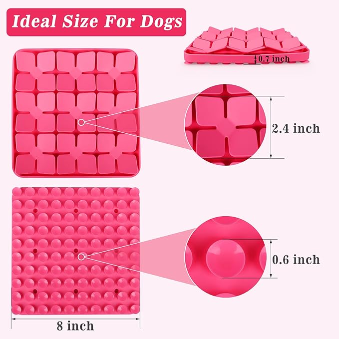 2 Pack Snuffle Mat for Dogs,Silicone Interactive Dog Mat No Hurt for Dog's Nose for Smell Training and Slow Eating,Encourages Natural Foraging Skills and Stress Relief for Dog Mental Stimulation Toys