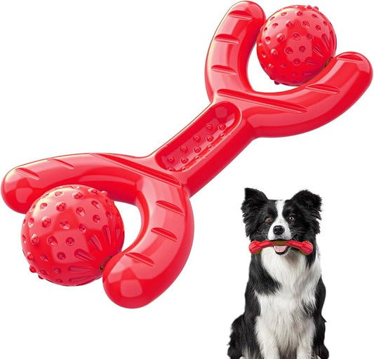 Indestructible Dog Toys for Aggressive Chewers, Heavy Duty Chew Proof Toys for Large Dogs, Durable Interactive Chew Toys for Adult Dogs with Anxiety Relief, Real Vanilla Flavor