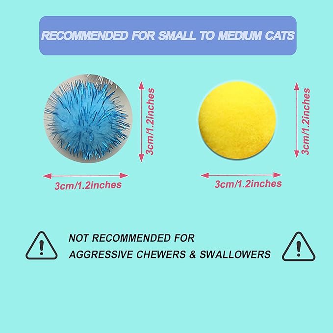 100Pcs Cat Toys Assortment - Interactive Kitten Toy Bundle with Sparkle Balls, Premium Silent Soft Pom Poms, Crinkle Balls & Spring Toys for Indoor Cats & Kittens