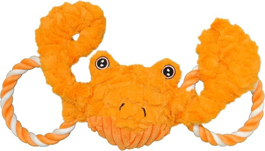 Jolly Pets Jolly Tug-a-Mal Crab Tug/Squeak Toy, Small