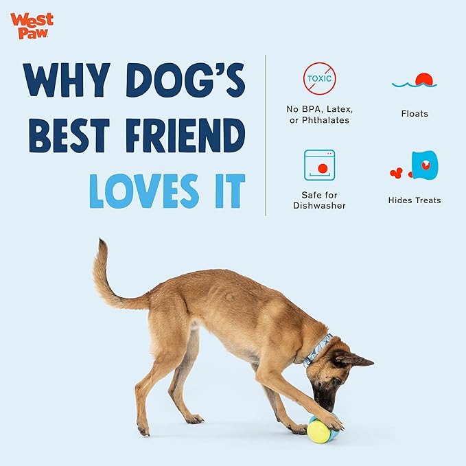 WEST PAW Zogoflex Limited Edition Toppl Treat Dispensing Dog Toy Puzzle – Interactive Chew Toys for Dogs – Dog Toy for Moderate Chewers, Fetch, Catch – Holds Kibble, Treats, Large 4", Bubblegum