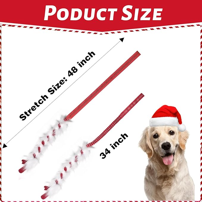 wodoca Christmas Dog Tug Toys Dog Rope Toys Pets Puppy Aggressive Chewers Toys Xmas Pet Gifts, Easy to GRAP Large Dogs Chew Toy Ideal for Training for Puppy, Middle Dogs Play Hand Made (Red)