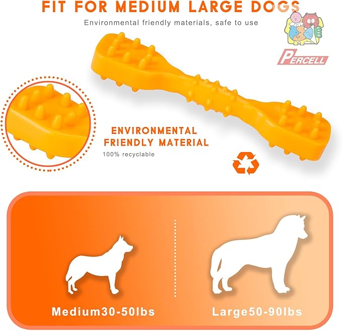 7-1/2" Dog Chew Toys - Thermoplastic Rubber Dog Chew Spiral Bone with Chicken Flavor, for Medium Large Dogs (Chicken)