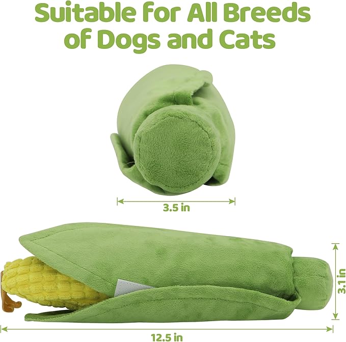 Dog Enrichment Toy, Squeaky and Crinkle Mental Stimulation Puzzle Toy, Machine Washable Treat Hiding Game for Anxiety Relief & Interactive Play