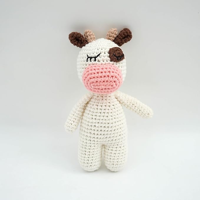 KITA Farm Gift Box - 5 Piece Cute Crochet Animal Gift Box Set Includes Cow, Lamb, Dog, Pig & Chick - Amigurumi Soft Stuffed Plush Toys for Children, Babies, Animals, Gifts