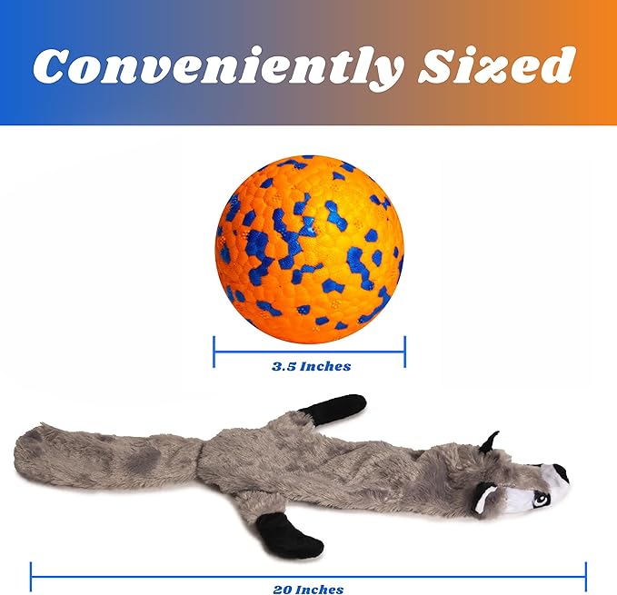 Dog Balls, Bouncy Tennis Balls for Dogs, Fetch Ball, No Stuffing Plush Toys, 5 Pack Dog Squeaky Toys for Small, Medium, Large Dogs