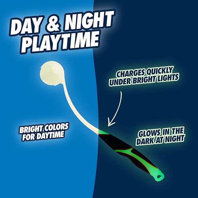 Chuckit Pro Fetch Toy Ball Launcher For Dogs; Compatible With Any Chuckit! Medium Size 18 Inch + Max Glow Ball