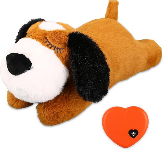 Heartbeat Puppy Toy, Puppy Sleep Aid Toy, Small Dog Training Toys for Separation Anxiety Relief, Pets Plush Toys for Dogs Cats (Yelow)