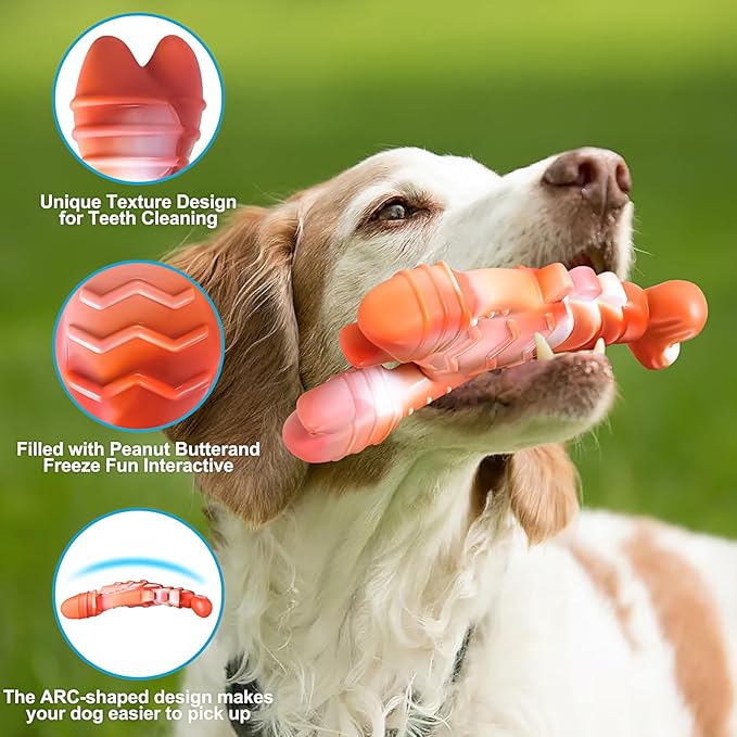 KXK Durable Dog Chew Toys for Aggressive Chewers Large Medium Small Breed, Tough Dog Toys for Large Medium Small and Puppies Teeth Cleaning, Pet Toy with Durable Nylon (New-4 Pack)