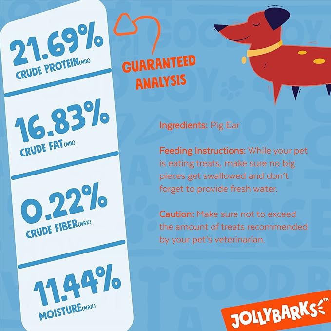 Natural Whole Pig Ears for Dogs Large, Pigs Ears for Dogs - Premium Dog Ear Treat - Dog Chew Treats for Large and Small Breeds (8 Pack)