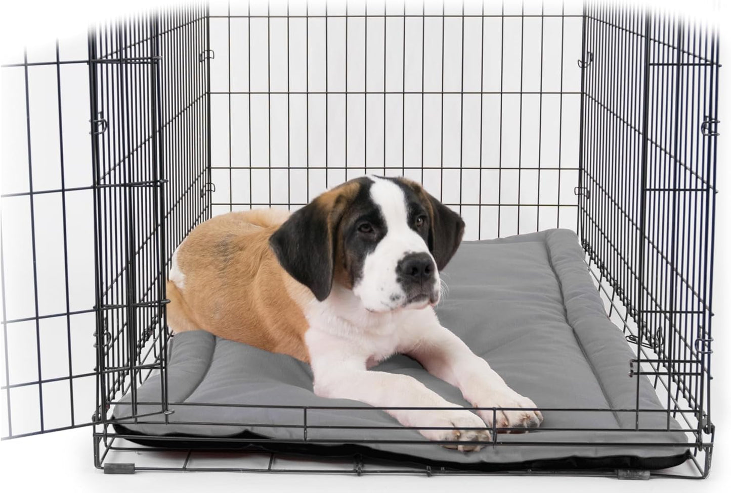 K9 Ballistics Tough Ripstop Dog Crate Pad - Durable & Machine Washable with Non-Skid Bottom and 120-Day Warranty, Fits 48" Wire Crates - X-Large, Light Gray Velvet