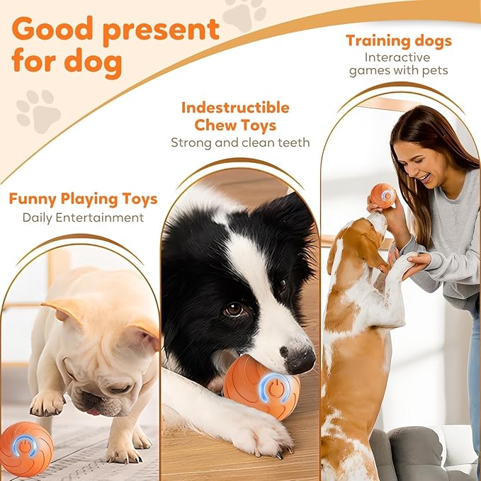 Smart Jumping Ball Dogs Toy, 2025 New Vibrating Dog Balls, Interactive Bouncing Toys for Small Medium Large Dogs (Blue)