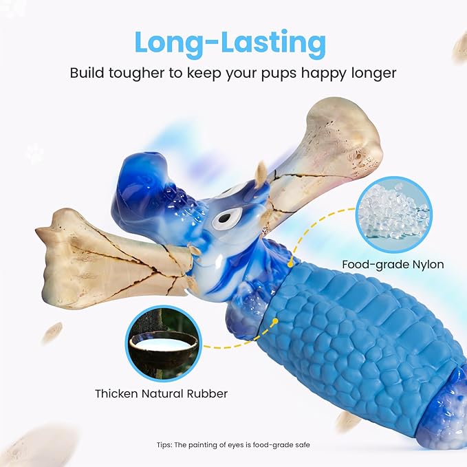 HGB Dog Chew Toys for Aggressive Chewers, Tough Dog Toy to Reduce Pet Anxiety and Boredom for Medium, Large Breed, Bacon Flavor