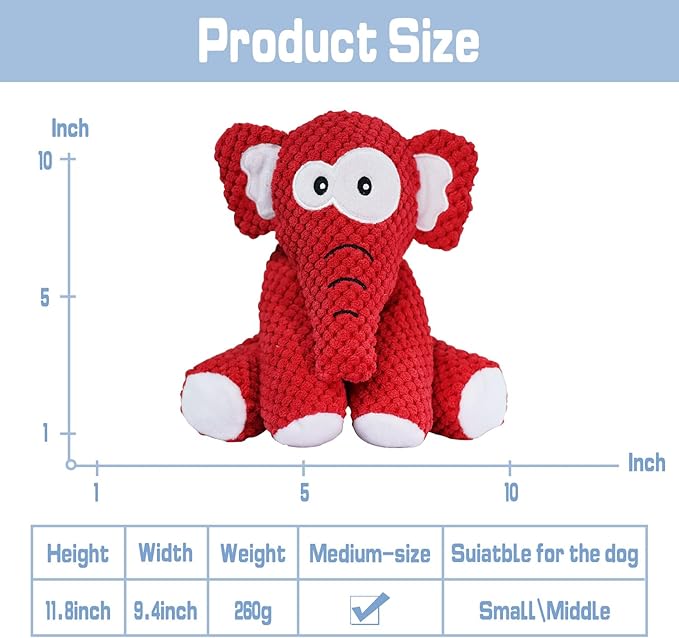 Bzonsmart Dog Toys, Squeaky Plush Dog Toy for Puppy Small Medium Dogs, Cute Soft Stuffed Puppy Toys for Teeth Cleaning and Boredom