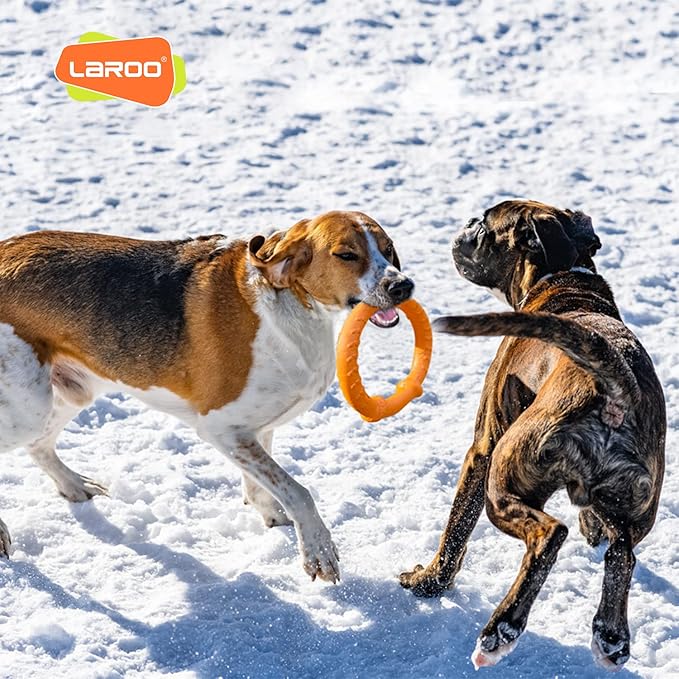LaRoo Dog Flying Ring Toys, Floating Flying Dog Disc Toys, Summer Pet Training Outdoor Durable Chew Toys for Medium and Large Dogs
