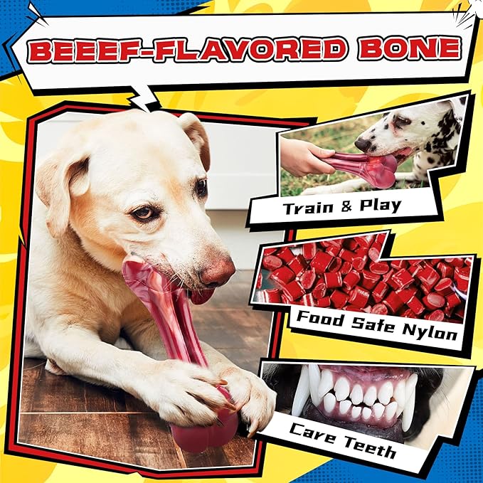 Zeaxuie 12 Pack Heavy Duty Various Dog Chew Toys Pack for Aggressive Chewers - Includes Large Rope Toy, Squeaky Toys & Indestructible Chew Bone for Medium, Large & X-Large Breeds Dogs