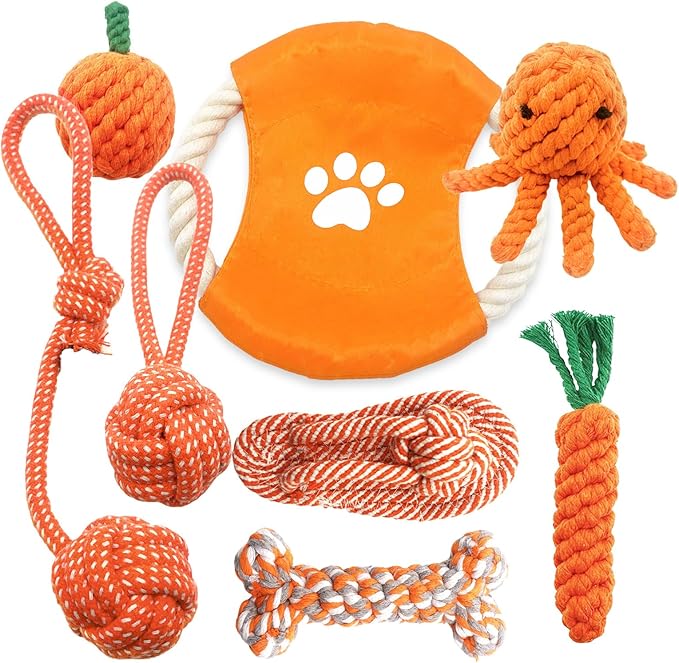 Dog Rope Toy 8 Pack - Tug of War Dog Toy, Sturdy Cotton Chew Rope Toys for Dogs, Puppy Chew Toys for Teething & Boredom Relief