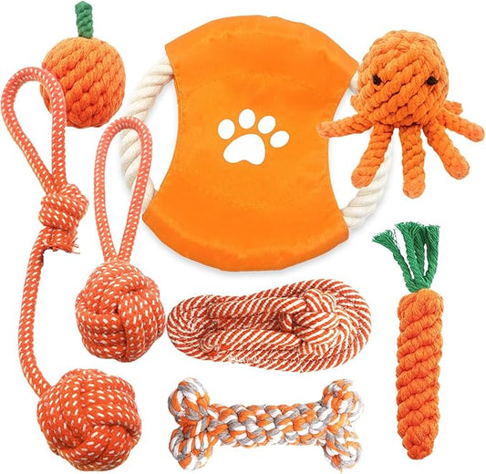 Dog Rope Toy 8 Pack - Tug of War Dog Toy, Sturdy Cotton Chew Rope Toys for Dogs, Puppy Chew Toys for Teething & Boredom Relief