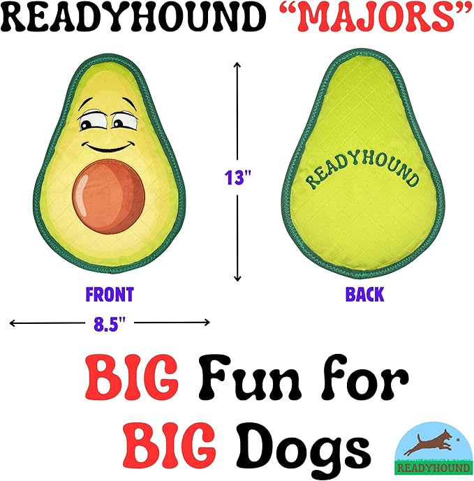 Majors - Extra Large and Durable Avocado Squeaky Dog Toy for Aggressive Chewers, Specially Designed for Big Fun for Big Dogs, Toys for Puppies, Medium, Large, and XL Breeds