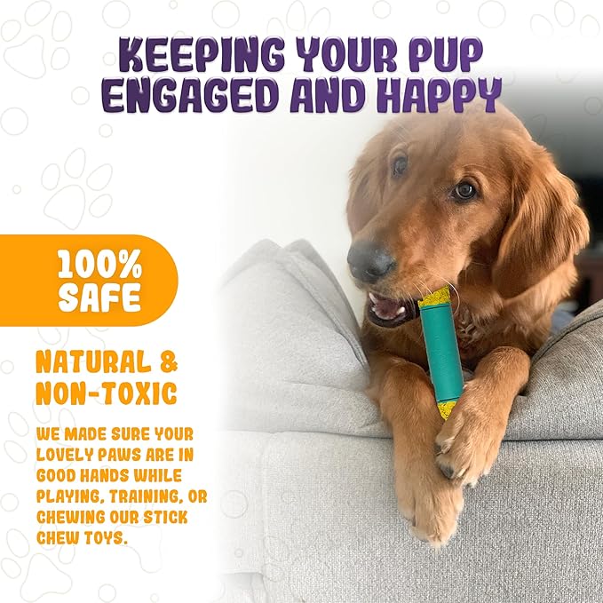 Indestructible Dog Chew Toy – Tough Rubber Stick for Aggressive Chewers, Safe & Treat-Fillable, Teething Toy for Large Breed & Puppies