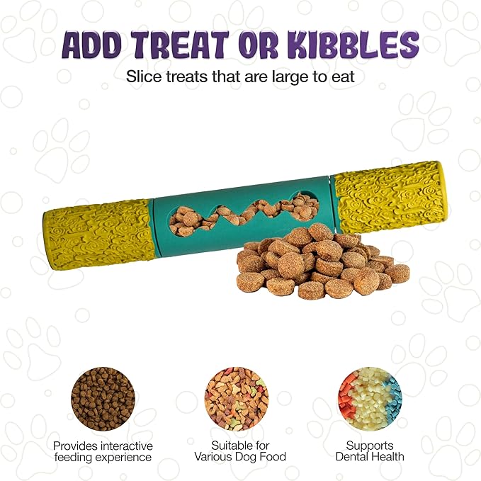 Indestructible Dog Chew Toy – Tough Rubber Stick for Aggressive Chewers, Safe & Treat-Fillable, Teething Toy for Large Breed & Puppies