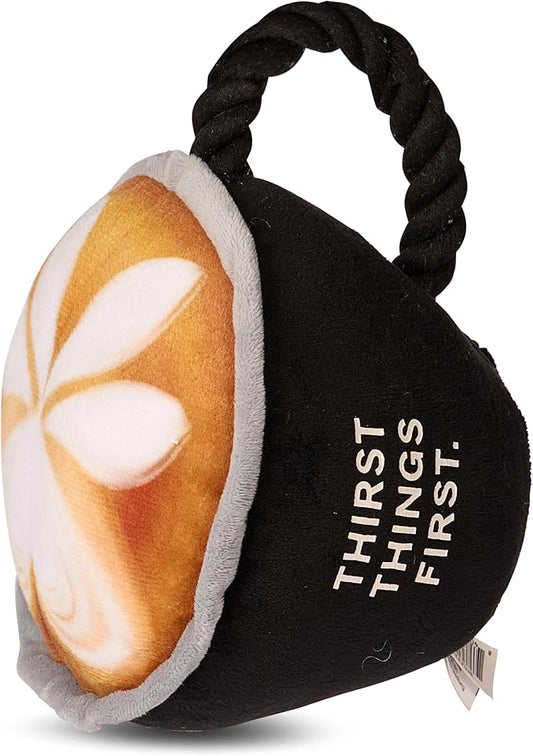 Kenneth Cole Plush Dog Toys - Pizza, Hot Dog & Coffee Cup - Stylish, Durable Squeaky Toys for Small & Medium Dogs