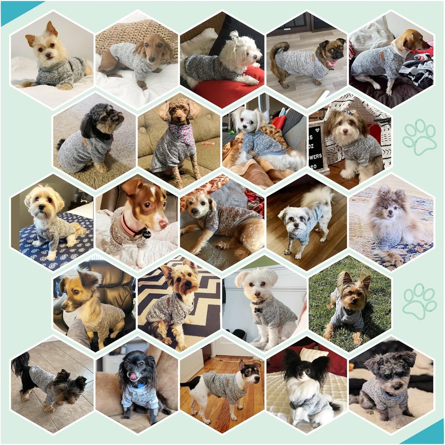 Jecikelon Dog Clothes Dogs Sweater Soft Puppies Clothing Winter Puppy Sweaters Warm Outfit for Dogs Small XXS XS Cat Apparel (X-Large, Grey)