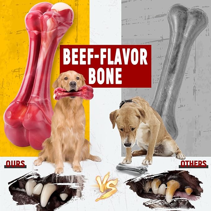 Zeaxuie 12 Pack Heavy Duty Various Dog Chew Toys Pack for Aggressive Chewers - Includes Large Rope Toys, Squeaky Toys & Indestructible Chew Bone for Medium, Large & X-Large Dogs (for Super Chewers)