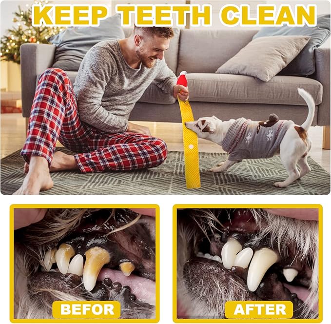 Christmas Deer Dog Toys - Plush Snuffle & Squeaky Toys for Puppy Teething & Small, Medium, Large Dogs