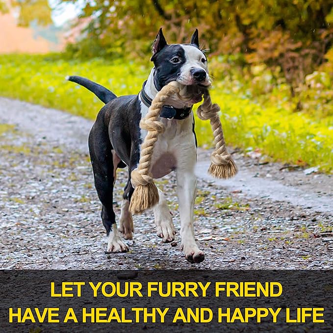 Fida Dog Rope Toys for Large/Medium Aggressive Chewers, Tough Cotton Chew Toy, 3 Feet 5 Knots Indestructible, Tug of War Dog Pull Rope Teeth Cleaning
