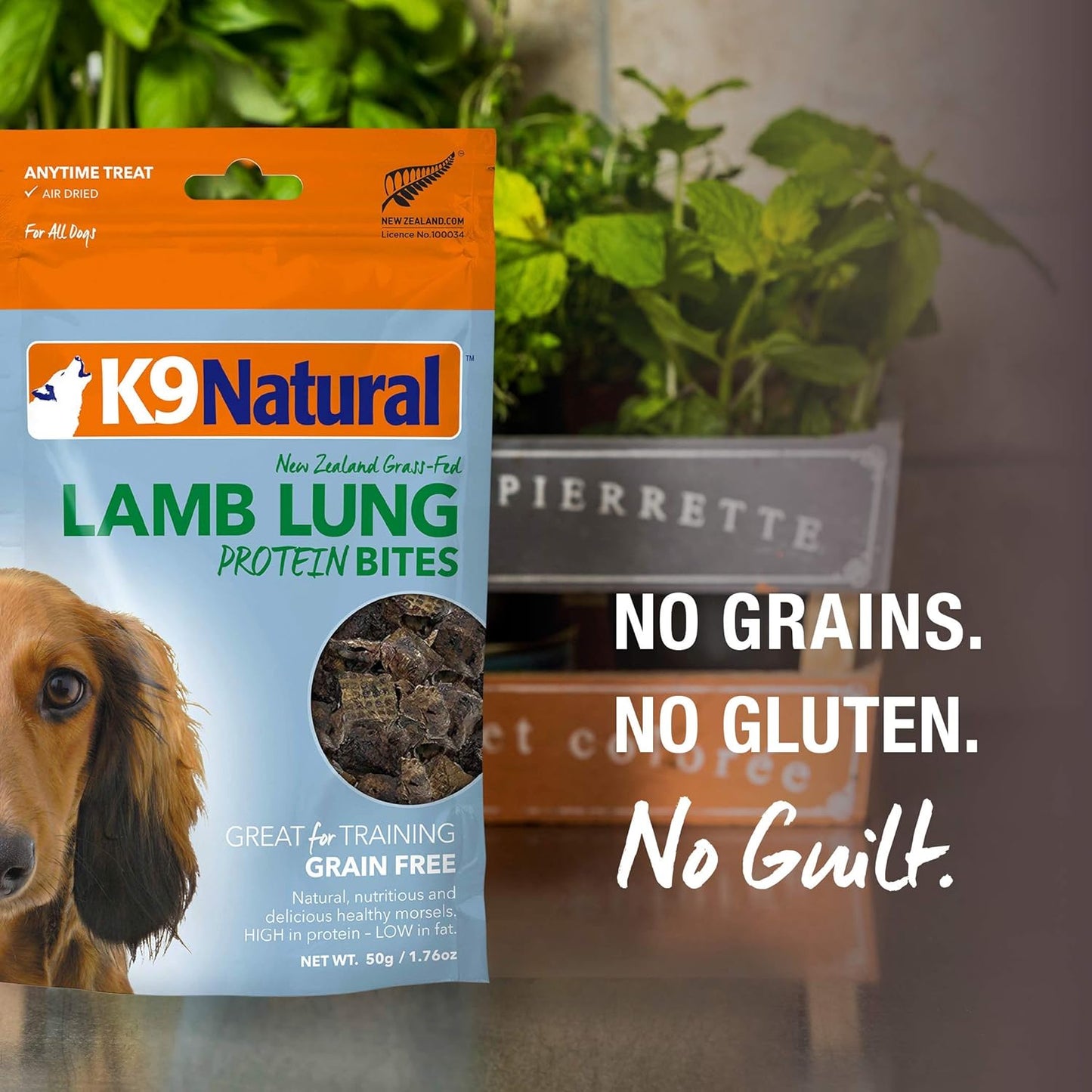 K9 Natural, Freeze-Dried Single Ingredient Dog Treats, High-Value, Low-Calorie Protein Bites for Active Dogs, Healthy Dog Training Treats, Grain-Free Reward, Beef Lung, 2.1oz