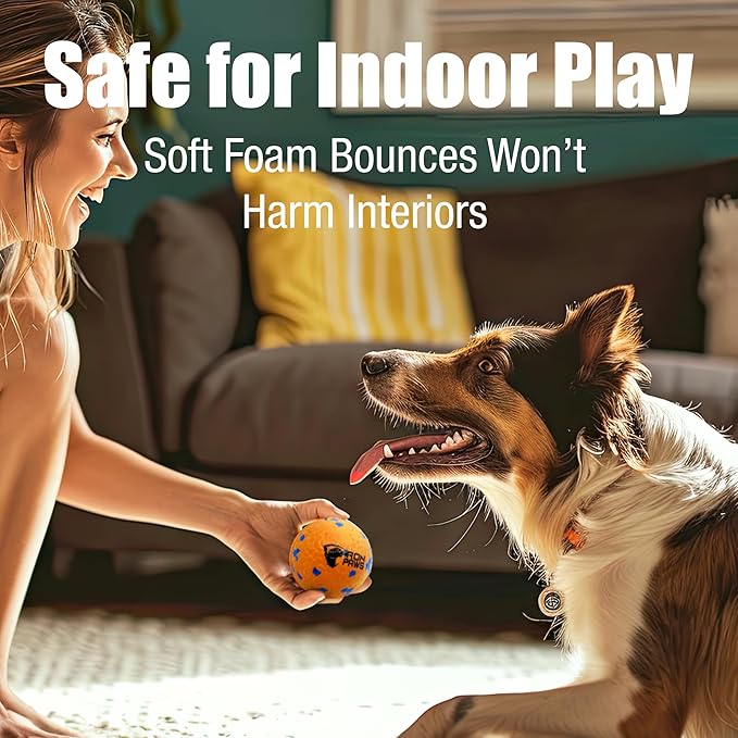 Indestructible Dog Ball, Blue - Tough Dog Toy for Aggressive Chewers, Great for Indoor and Outdoor Play, Soft Dog Toy for Fetch