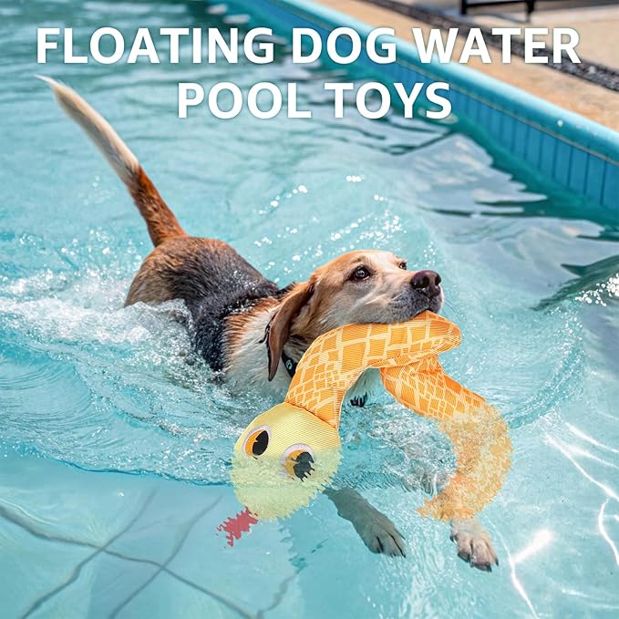SCENEREAL Dog Water Toy for Small Medium Dogs- 2 Pack Floating Dog Toys Squeaky Toys for Pool Fetch, Crocodile & Snake Shape Durable Pet Chew Toy Summer Outdoor Interactive Play