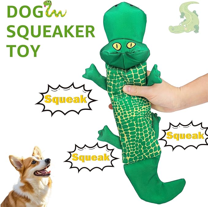 SCENEREAL Dog Water Toy for Small Medium Dogs- 2 Pack Floating Dog Toys Squeaky Toys for Pool Fetch, Crocodile & Snake Shape Durable Pet Chew Toy Summer Outdoor Interactive Play