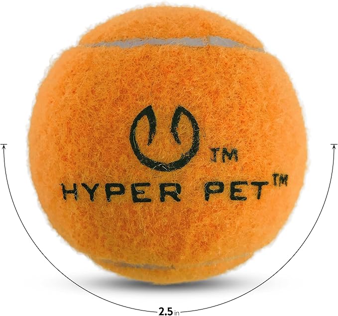 Hyper Pet MINI Tennis Balls for Dogs Safe Dog Toys & Tennis Balls for Exercise, Training, Hyper Pet K9 Kannon Dog Ball Launcher) Bright Colored Interactive Orange Pack of 4