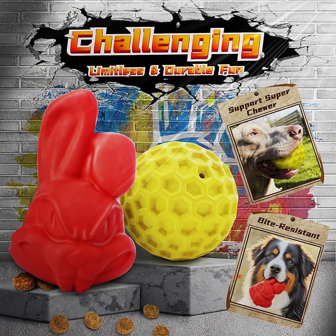 Heavy Duty Various Dog Chew Toys for Aggressive Chewers, 9 Pack Indestructible Large Dog Toys Include Tug Chew & Rope Toy, Squeaky Toys for Medium Large Breed Dogs (for Powerful Chewers)