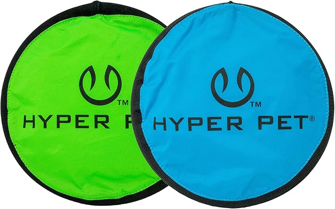 Hyper Pet Flippy Flopper 9" Flying Disc Soft Dog Toy, Floats in Water & Safe on Teeth, for All Breeds, Pack of 2 (Colors May Vary)