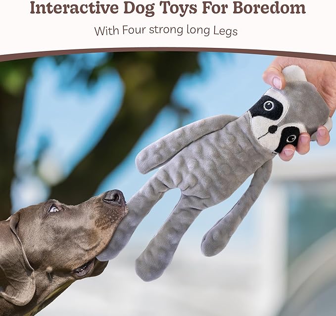 SHARLOVY No Stuffing Dog Toys Squeaky for Large Dogs, Crinkle Puppy Teething Toys to Keep Them Busy, Plush Interactive Doggie Long Lasting Chews for Aggressive Chewers