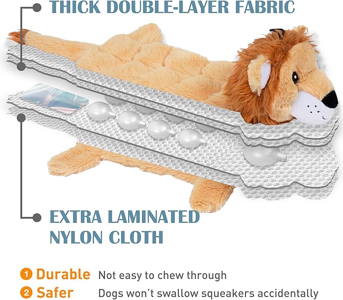 Nocciola 5 PCS Less Stuffing Dog Squeaky Toys for Aggressive Chewers, Durable Plush Dog Toy Set with Stuffed Head for Small to Large Dogs