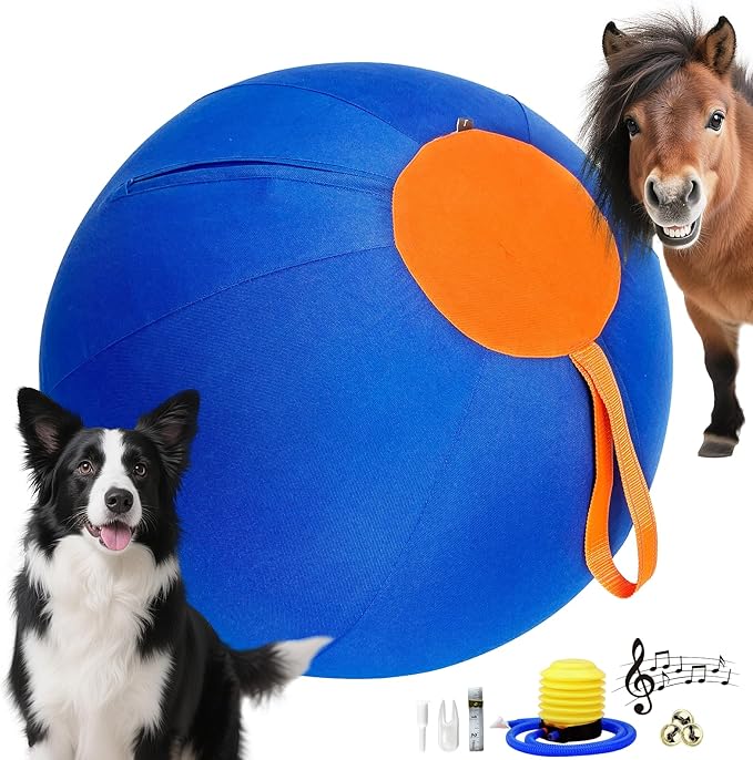 25" Herding Ball for Dogs – Indestructible Horse Ball with Cover – Fun & Durable Herding Dog Toys for Outdoor Play and Training – Ideal for Australian Shepherds & Other Large Breeds