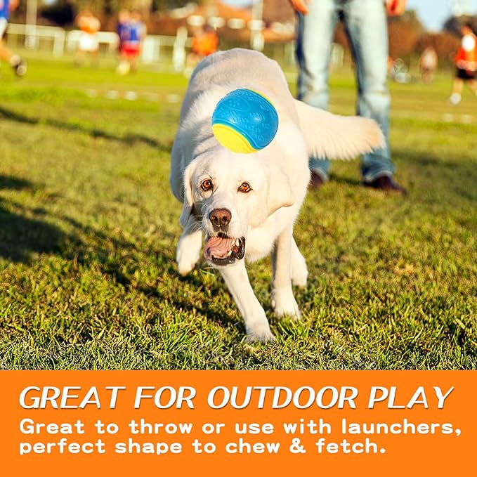 4 Packs Large Dog Balls, 4.5 inch Squeaky Dog Balls, High Bouncy Dog Ball for Interactive Playing, Dog Toys Balls for Training, Tough Ball Toys for Large & Medium Dogs Teeth Cleaning