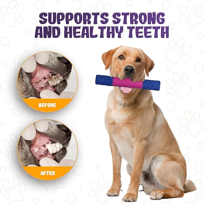 Indestructible Dog Chew Toy – Tough Rubber Stick for Aggressive Chewers, Safe & Treat-Fillable, Teething Toy for Large Breed & Puppies