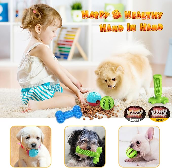 KIPRITII 23 Pack Dog Toys for Puppy Teething, Assorted Puppy Chew Toys for Boredom with Rope Toys, Treat Balls and Dog Squeaky Toy for Puppy & Small Dogs