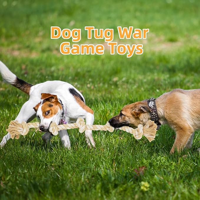 Bmag Dog Toys for Aggressive Chewers, Tough Rope Chew Toys for Medium Large Dogs, 3 Feet Heavy Duty Tough Dog Tug of War Toy with 5 Knots for Teeth Cleaning