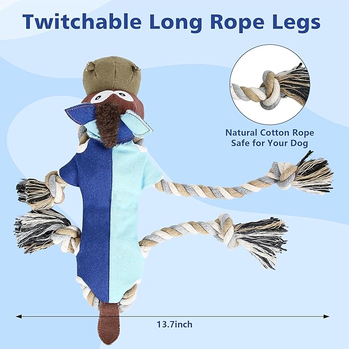 IOKHEIRA Dog Toys for Aggressive Chewers,Tough Indestructible Dog Toys,Squeaky Toys for Large Dogs,Durable Chew Toys-Donkey, Navy Blue